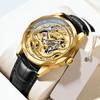 Водонепроницаемые светящиеся креативные рельефные золотые драконы инкрустированные бриллиантами циферблаты мужские деловые часы праздничный подарок мужские автоматические механические часы