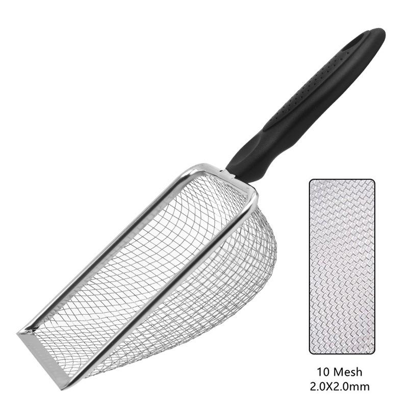 Pet Cleaning Tools Stainless Steel Feces Shovel Net Cat Litter Shovel Reptiles Lizard Sand Shovel Mesh Screen Fecal Spoon