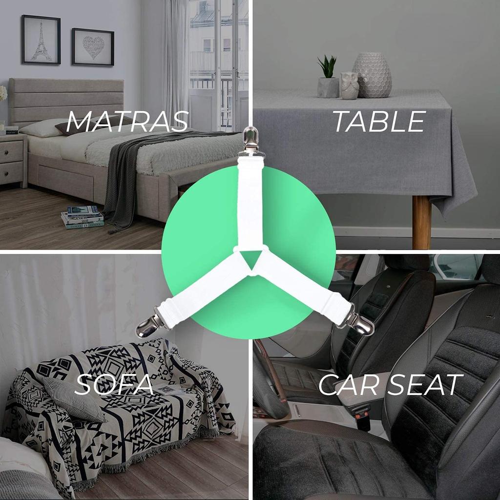 Держатель простыни Угловые ремни Зажимы для наматрасника для удержания простыней на месте, регулируемые ленты для постельного белья