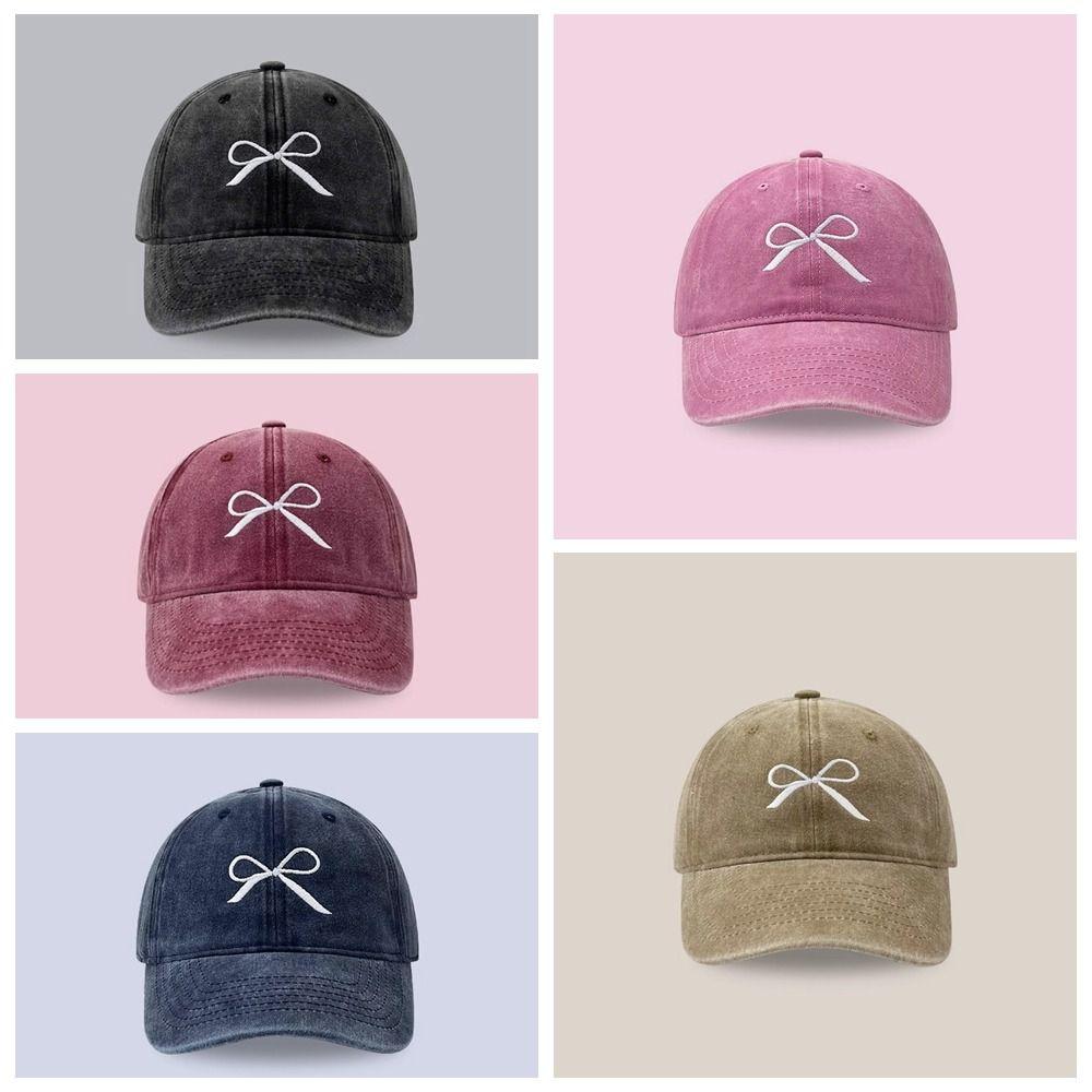 Embroidery Embroidery Bow Baseball Cap Cotton Peaked Cap Apparel Accessories Sun Hat  Men