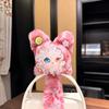 Рюкзак для кошки Подвеска из плюша Милый мультяшный леопардовый принт Кружевной дизайн С пушистым хвостом Легкий брелок для детей Ежедневный декор