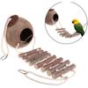 Natural Coconut Shell Squirrel Bird Nest House Hut Cage Feeder Toy for Pet Parrot Budgie Parakeet Cockatiel Conure