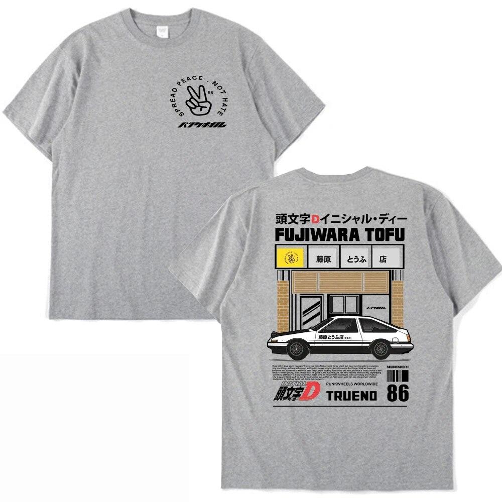 Аниме Initial D AE86 футболка унисекс женская футболка Hachiroku Shift Drift с коротким рукавом Takumi Fujiwara Tofu Shop графические футболки