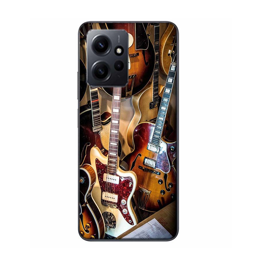 Retro rock Music Electric Guitar Phone Case For Redmi Note 14 15 Pro 5G 13 12 Pro Plus 11 11T 11E 11S 10 Pro 10S 9 9S Cover Cell