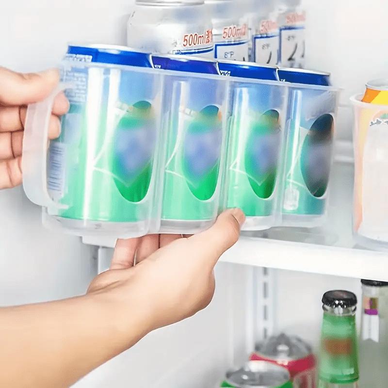 Ящик для хранения, 4-секционный прозрачный пластиковый ящик для хранения банок из-под газировки, переносной органайзер для банок из-под газировки, для кухонных столешниц, шкафов и холодильника
