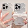 Трехмерный Блестящий Бант Зажим на Спинке Чехол для Телефона Для Iphone16Pro Сумка-Мессенджер Ремешок-Цепочка Apple 15 Алмазный X