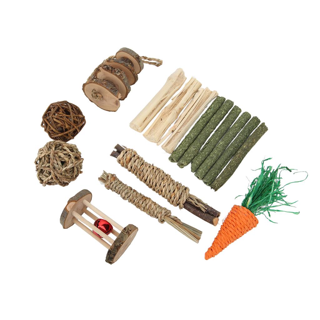 Hamster Chew Toys Set Teeth Care Small Pets Chewing and Playing Molar Toys Accessories for Rabbits