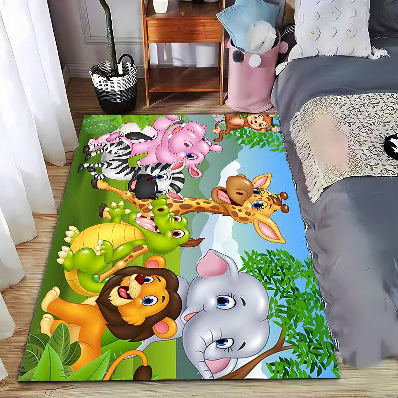 Cute Cartoon Safari Animals suitable as a non-slip mat for the living room or bedroom sofa
