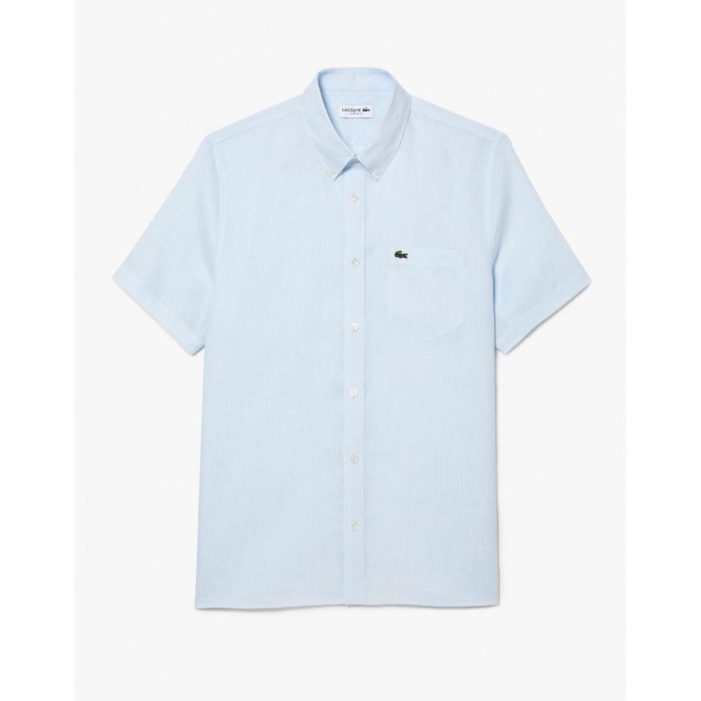 Lacoste Мужская льняная рубашка с коротким рукавом Ch5699 54g T01