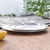 Cleaner Products Stainless Steel Matte Round Dining Plate Tableware Dessert Pizza Dish Fruit Tray