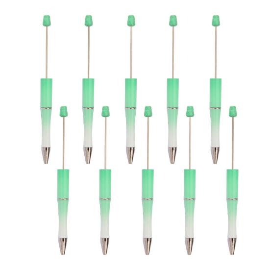 10 шт. ручек DIY с бусинами, с разноцветными бусинами и заправляемыми чернилами, шариковая ручка для плавного письма, креативная поделка для детей, забавные школьные принадлежности