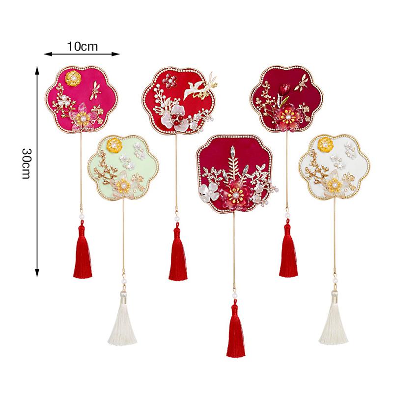Китайский ретро веер удачи свадебный ручной цветочный веер с кисточками старинный нежный кулон подарки