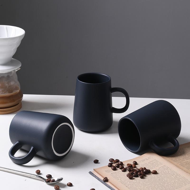 Керамическая матовая чашка для кофе большой емкости, для дома, для предприятия, подарок, с принтами