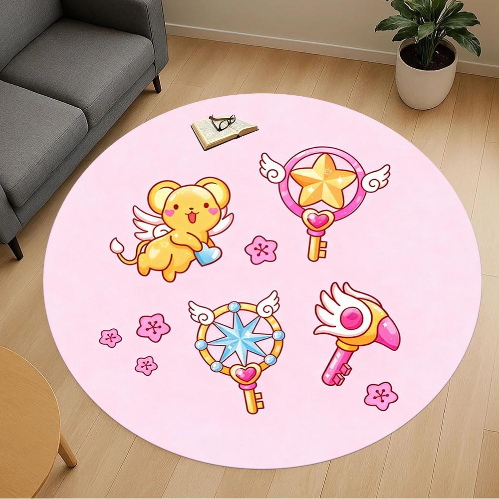 1pc Cute Kawaii Round Chair mat office Area Rug - Non-Slip, Floor Mat for Office, Bedroom, Ideal home decor gift p0105028