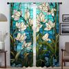 Flower Anti-mosquito Curtains for Living Room Blackout Curtain for Room 2 Panel Partition Halloween Decoration Shades Kitchen