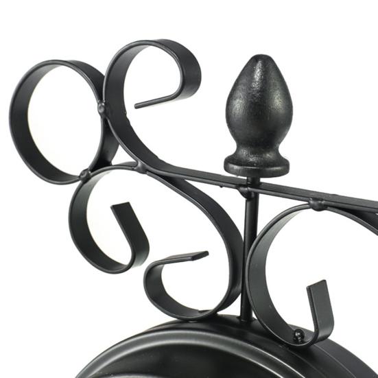 Retro Double Sided Iron Wall Bracket Clock Office Home Living Room Decoration