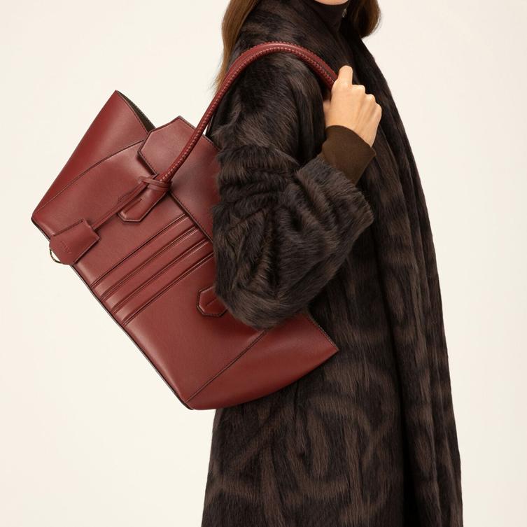 Bally Sandah Вместительная Модная Винтажная Сумка-тоут с Кожаной Ручкой Через Плечо Женские Сумки Красный 6239113