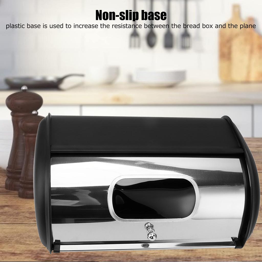 Iron Bread Bin Bread Storage Holder Bread Bin Bread Box Bread Holder Storage Container With Small Window for Kitchen Countertop