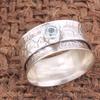 Blue Topaz Spinner Band Ring, Mediation Ring, Spinner Ring, Handmade Ring, 925 Silver Ring, Unisex Gift