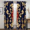 2Panels Luxe Living Curtain Black Gold Curtain Abstract Pattern Printed Curtain for Bedroom Living Room Kitchen Window  Rideau