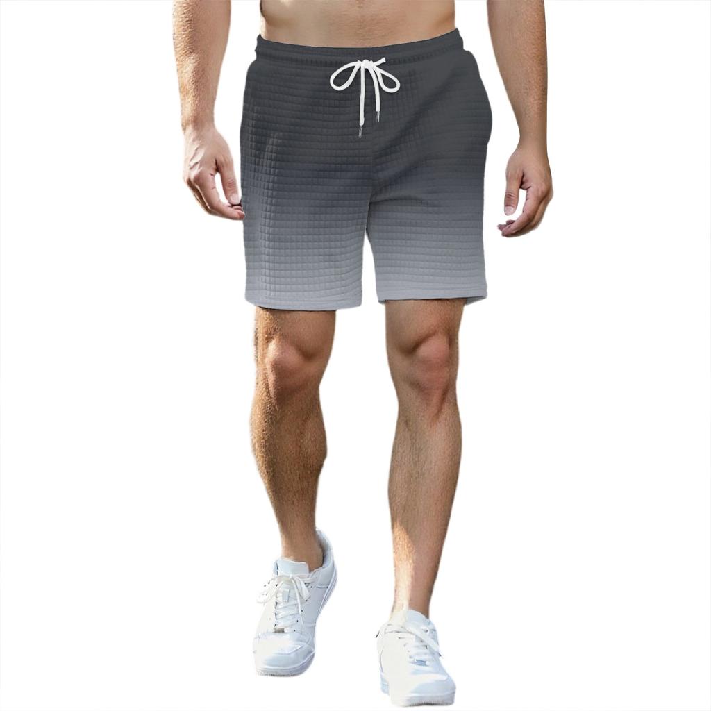 Мужские модные спортивные шорты с принтом, эластичный пояс, карманы, спортивные шорты