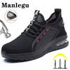 Breathable Mesh Work Sneakers Steel Toe Safety Shoes Men Women Work Shoes Air Cushion Anti-Smash Safety Boots Indestructible Construction Shoes