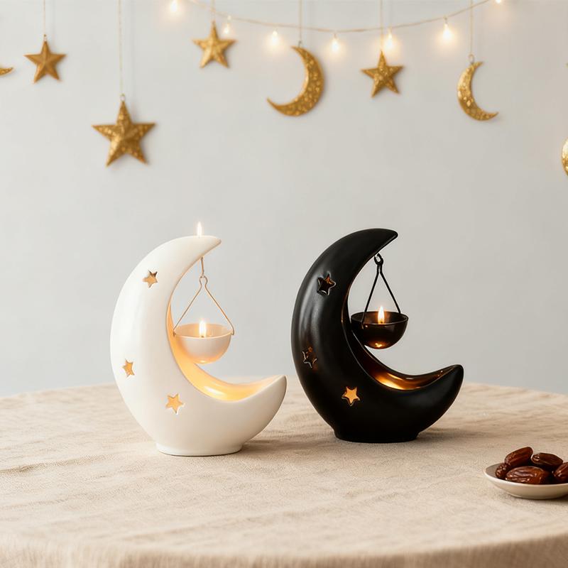 1PC Essential Oil Diffuser Home Decor Eid Gift Ceramic Living Room Black White Middle Eastern Candle Holder Creative