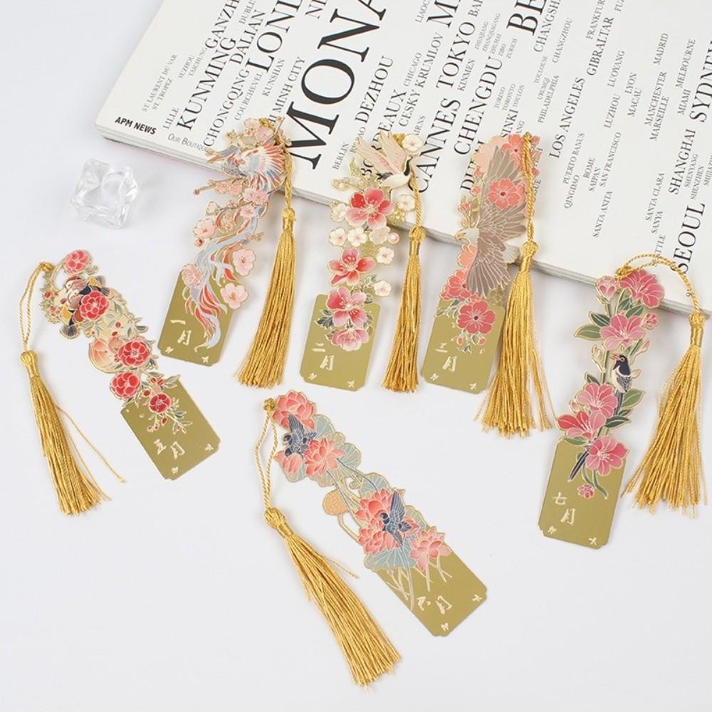 Hollow Metal Book Marks Oil Painting Style Reading Book Tools New Reading Stationery for Students