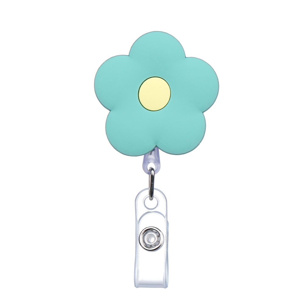 Clip Fruit Accessories Flower Cartoon Silicone Badge Reel ID Badge Card Clips Colorful Badge Holder