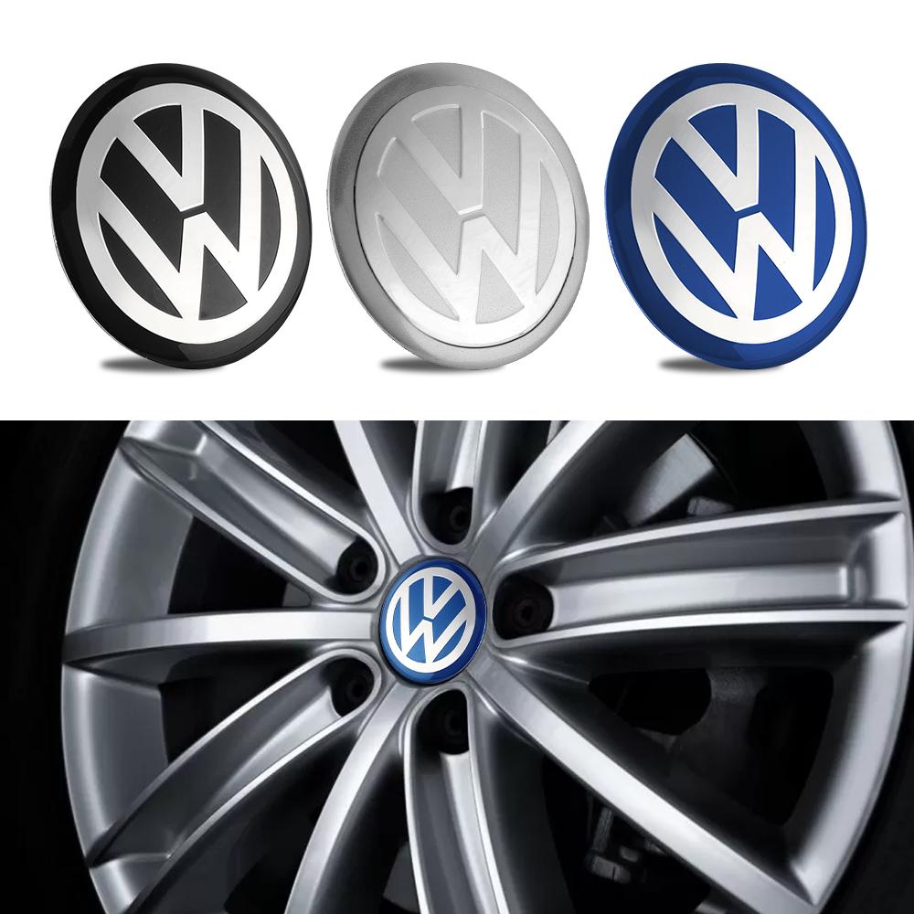 For VW 4PCS Car Wheel Center Hub Caps Sticker 56/60/65mm Badge for Volkswagen VW R GTI Passat Polo Golf 4 5 6 7 Bora MK7 Beetle Tiguan zs3