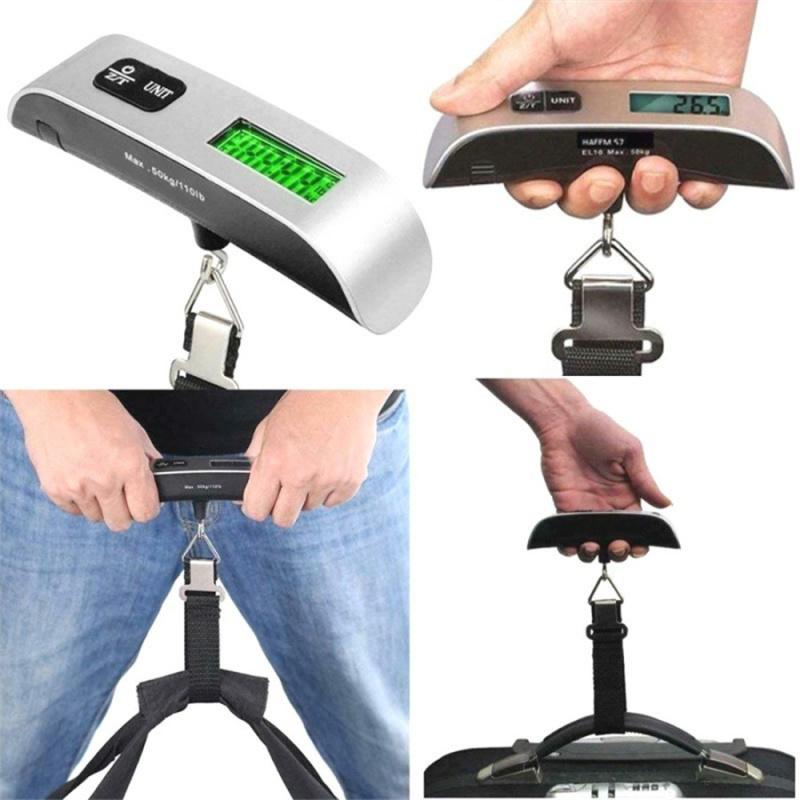 Portable Luggage Scale with LCD Display, 50kg / 10g, Electronic Hanging Scale