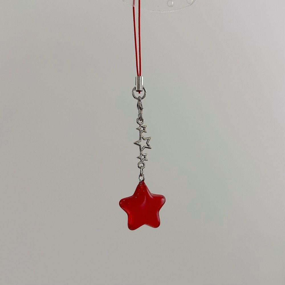 Pentagram Phone Chain Crystal Beads Tassel Keychain Pendent Charm Bag Pendant DIY Jewelry Making