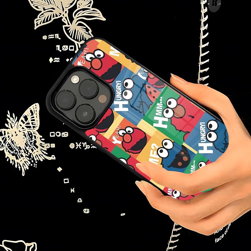 Cartoon S-Sesame S-Street Phone Case PC+TPU For IPhone 17 16 15ProMax 13 16 11 12 14 Pro Xs Max Mini Xr X Plus Cover