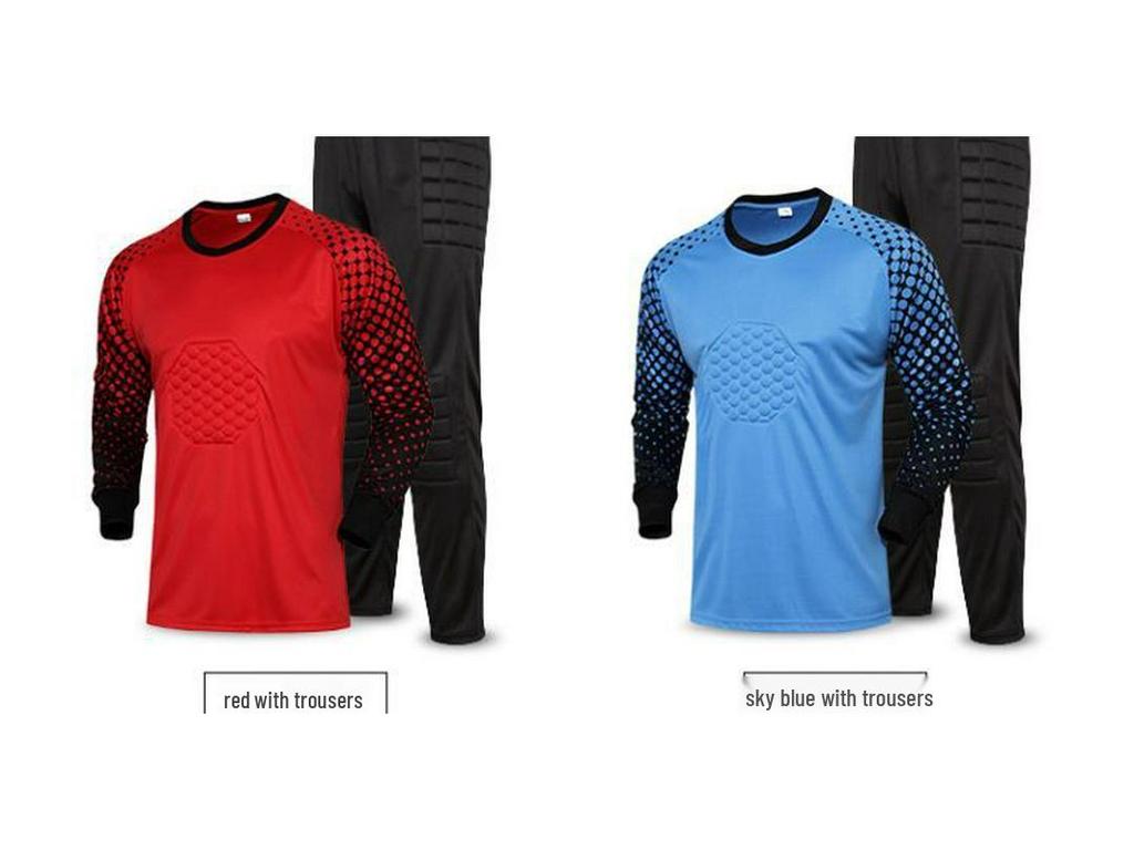 Long Sleeve Padded Goalkeeper Jersey Set for Adults and Kids