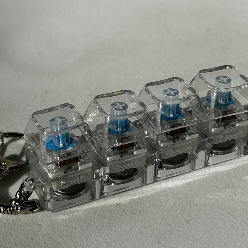 Механическая клавиатура Светящийся прозрачный переключатель Игрушка для снятия стресса, Кристальная клавиша Игрушка для снятия стресса Подвеска на школьную сумку