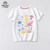 Летняя Новая Белая Футболка с Коротким Рукавом для Девочек Мультяшное Животное Детский Короткий Рукав Милая Мода для Маленьких Детей