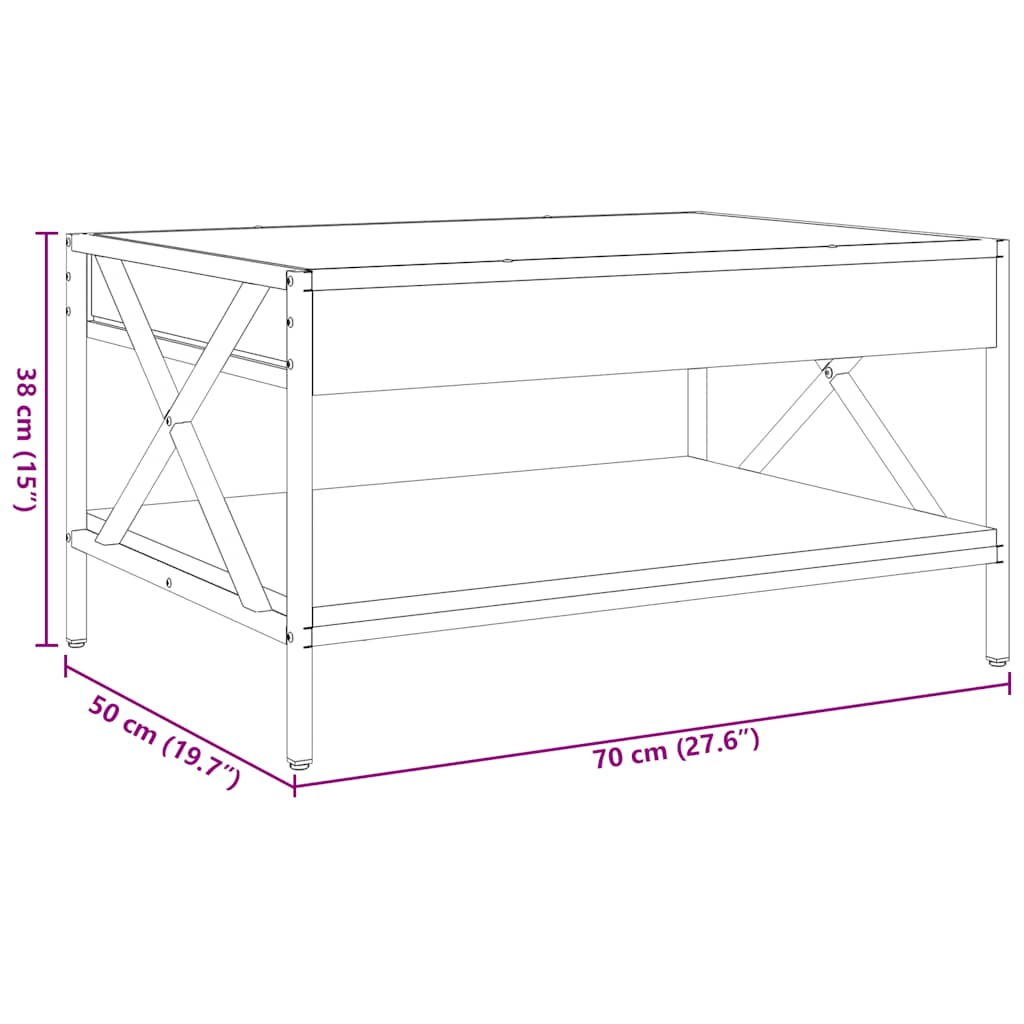 Infinity LED Coffee Table Black 70 x 50 x 38 cm