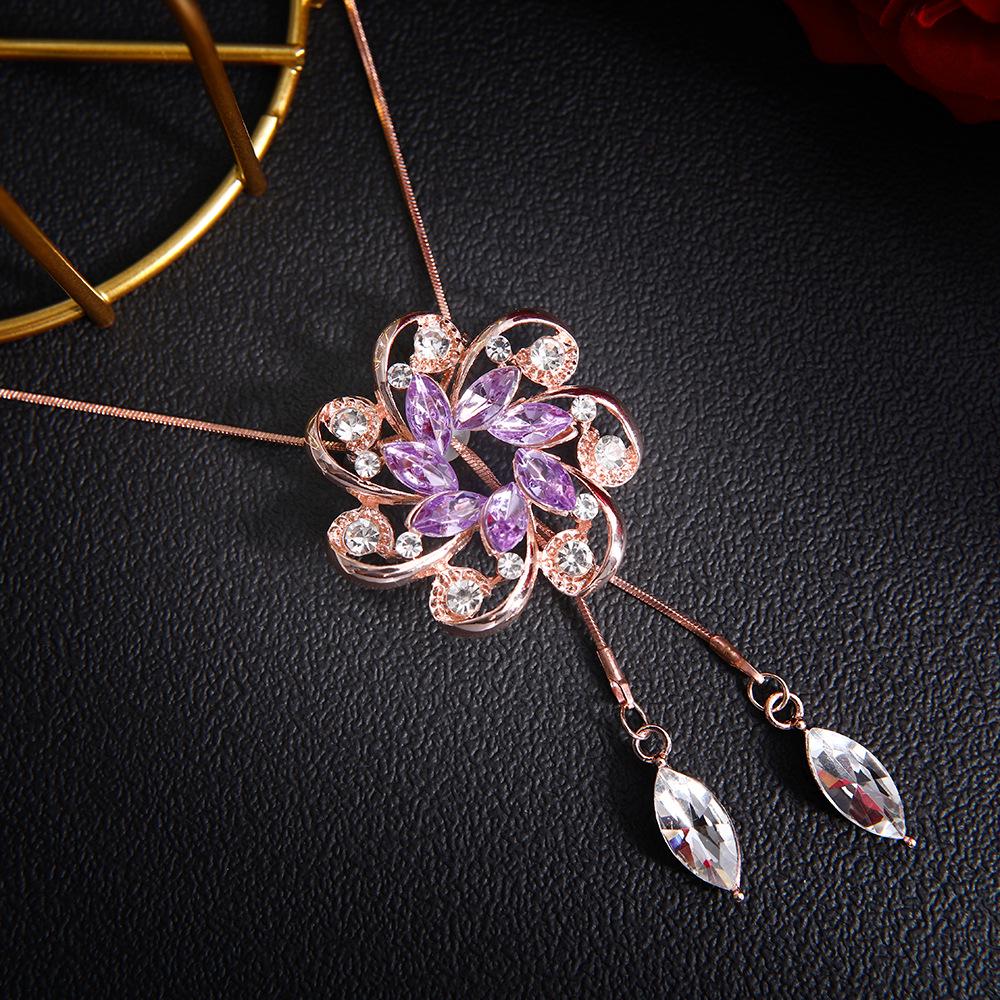 Элегантное длинное ожерелье-цепочка для свитера: Осенне-зимний шикарный кулон для женщин