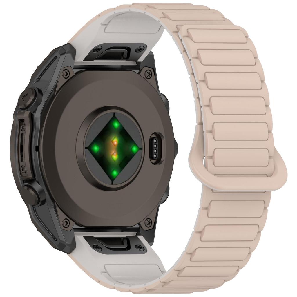 Two-Color Magnetic Quick-Release Silicone Watch Band for Garmin Fenix 8/7X/7S/6X/5S Plus