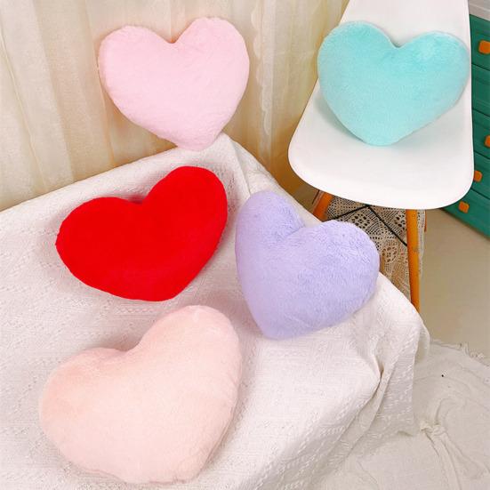 Plush Pillow Adorable Heart Shaped Cushion Soft Comfortable Fluffy Throw Pillow for Home Bedroom Decoration
