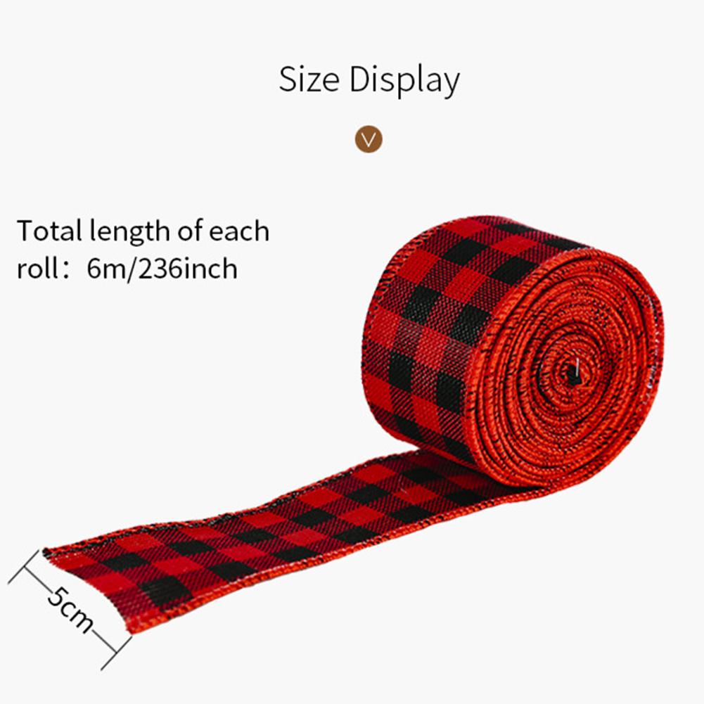 Linen Ribbon Christmas Ribbon Party Dress-up Red White Black