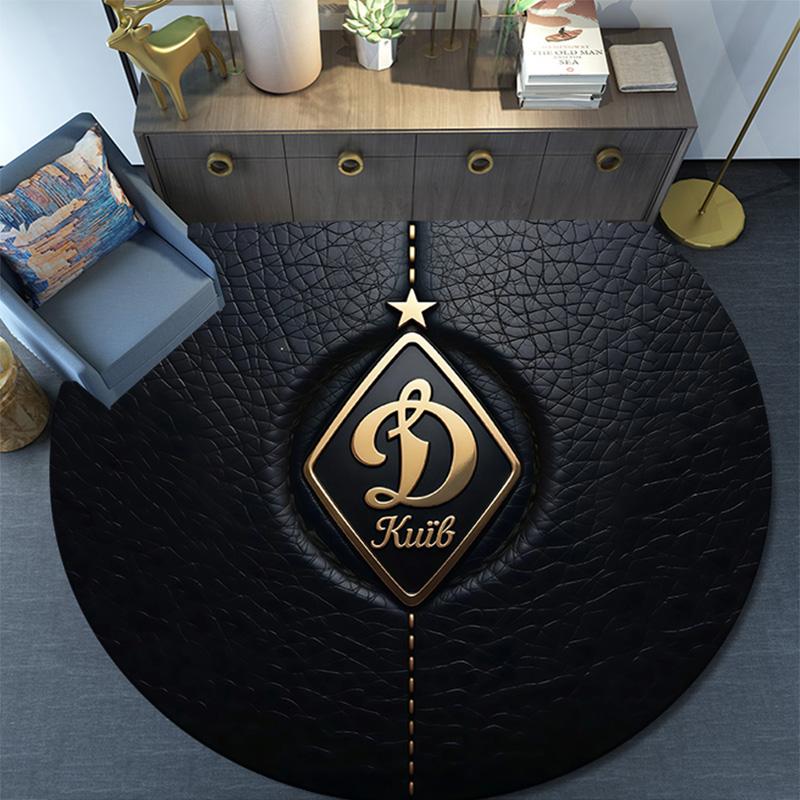 Dynamo Kyiv Round Area Rug,Carpet Rug for Living Room Bedroom Sofa Playroom Decor,Non-slip Floor Mat