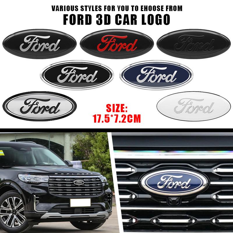 kcajq5 114mm/150mm/175mm Car Front Hood Emblem for Ford Fiesta Range Focus Mondeo Explorer Fusion Transit Edge Auto Rear Trunk Sticker