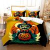 Комплект одеяла с цифровой печатью в стиле Хэллоуин - Полиэстер - Декор для спальни - 1 покрывало + 2 наволочки (нет подушки)