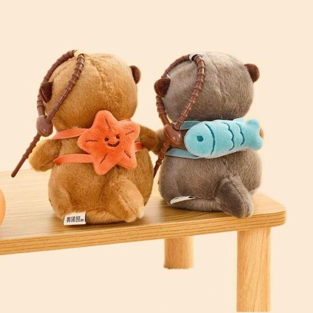 Мягкая набивная подвеска в виде выдры, подвеска для сумки, набивная кукла выдра, плюшевый брелок в виде выдры, рюкзак