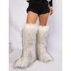 Cross-border Y2k Imitation Raccoon Fur Boots Long Tube Winter Ladies Winter Imitation Fur Fox Snow Boots Tall Boots
