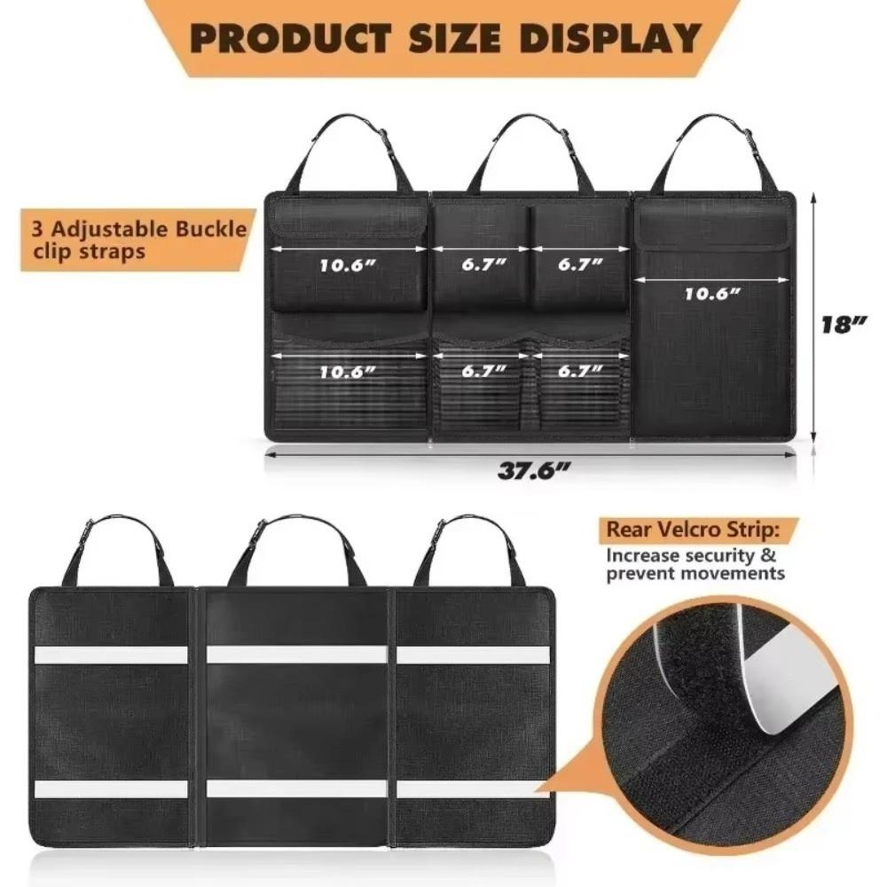 Detachable Car Trunk Storage Bag Rear Seat Storage Cargo Rack Auto Trunk Organization