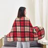 New Fall/Winter Blue Check Shoulder Wrap: Multifunctional, Extra Thick, Warm Shawl, Blanket, and Nap Cape.
