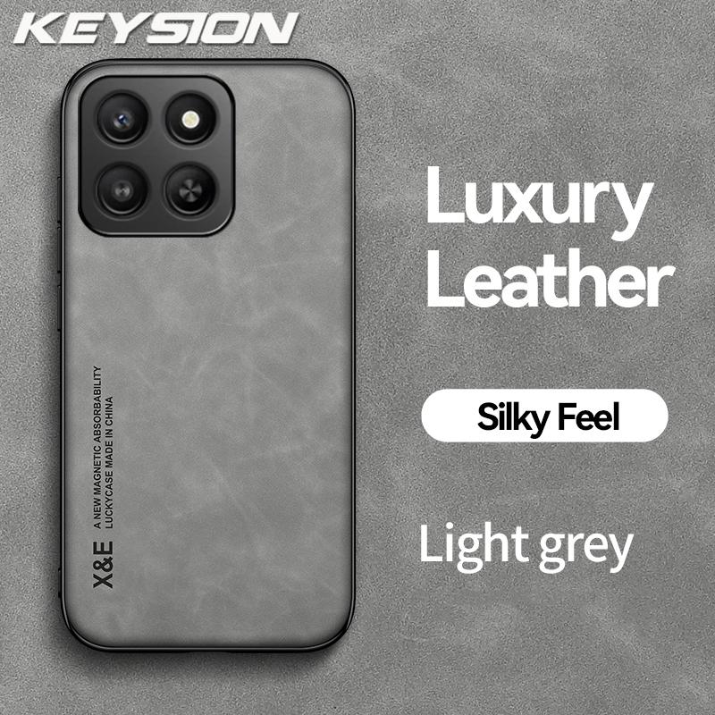 KEYSION Роскошный ретро чехол из ПУ кожи для HONOR 400 Smart 5G Мягкий силиконовый+ПК Противоударная задняя крышка для телефона для Huawei Honor X7d 5G