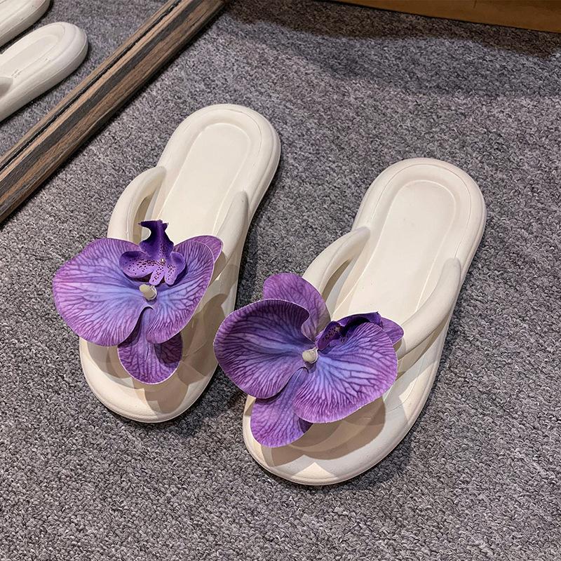 Роскошные женские тапочки Barbie Phalaenopsis Herringbone 2024, новая внешняя одежда на толстой подошве, летние пляжные тапочки высокого класса